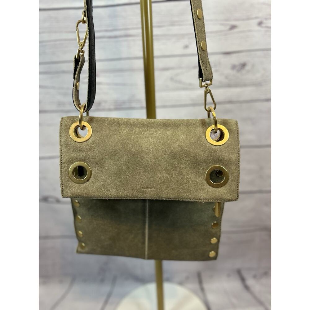 Hammitt Montana Large Reversible Leather Crossbody Bag Black Taupe Gold Studded - Picture 6 of 11